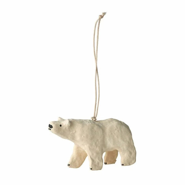 fog linen papier paper mache polar bear ornament recycled paper sustainable gift shop boston boutique store