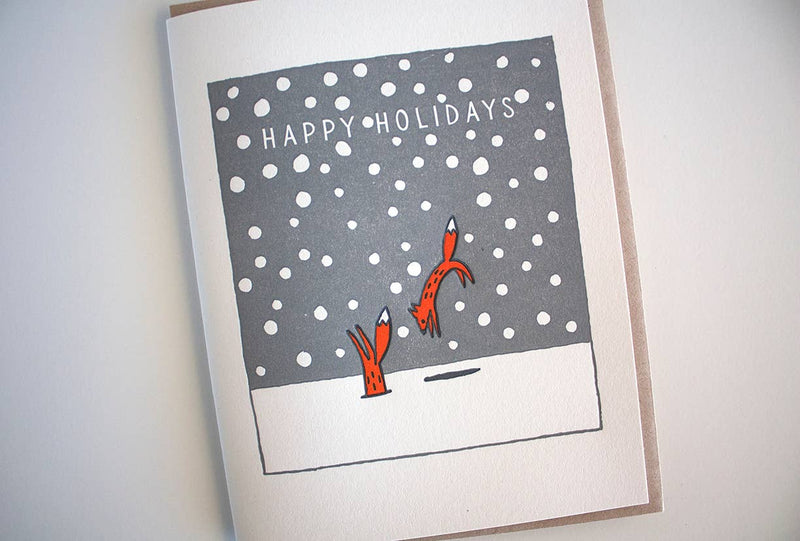 Happy Holidays Fox Card - Set of 8