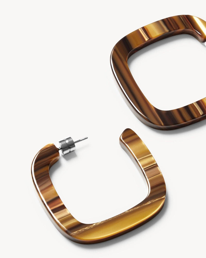 Machete squared hoop earrings handcrafted Italian acetate shop boston sowa gift store boutique 