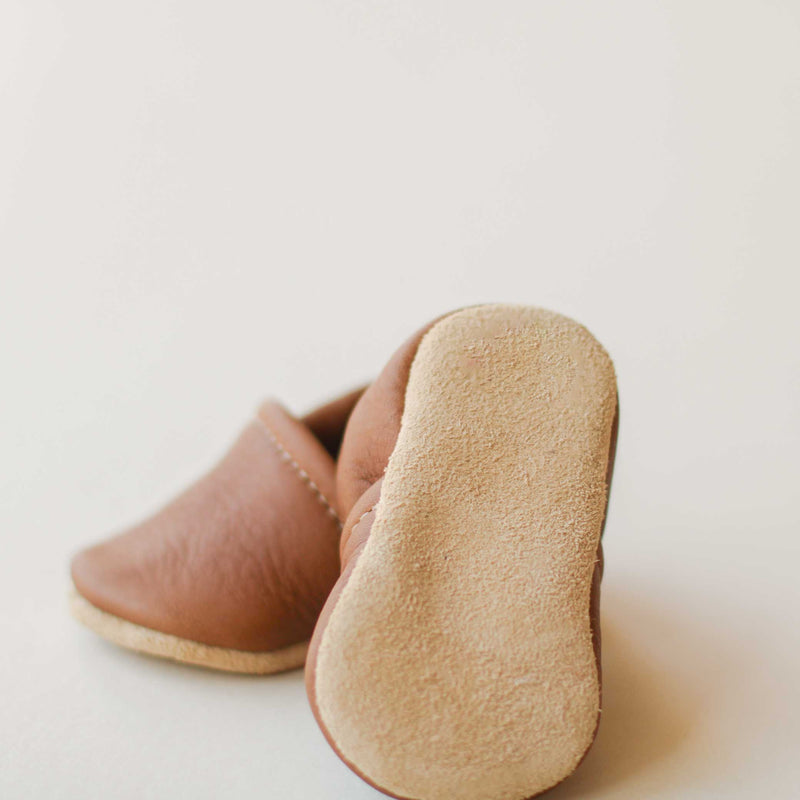 Gender Neutral Baby Mocs- Walnut