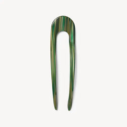 A classic French hair pin, hand-sculpted in fine Italian acetate. Recommended for all hair textures.