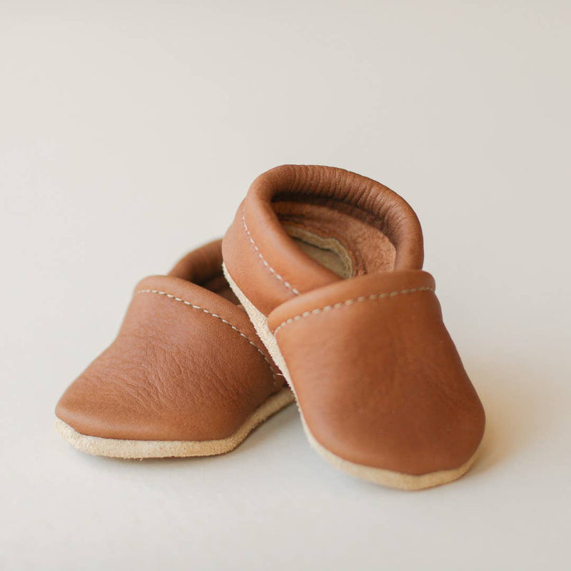 Gender Neutral Baby Mocs- Walnut