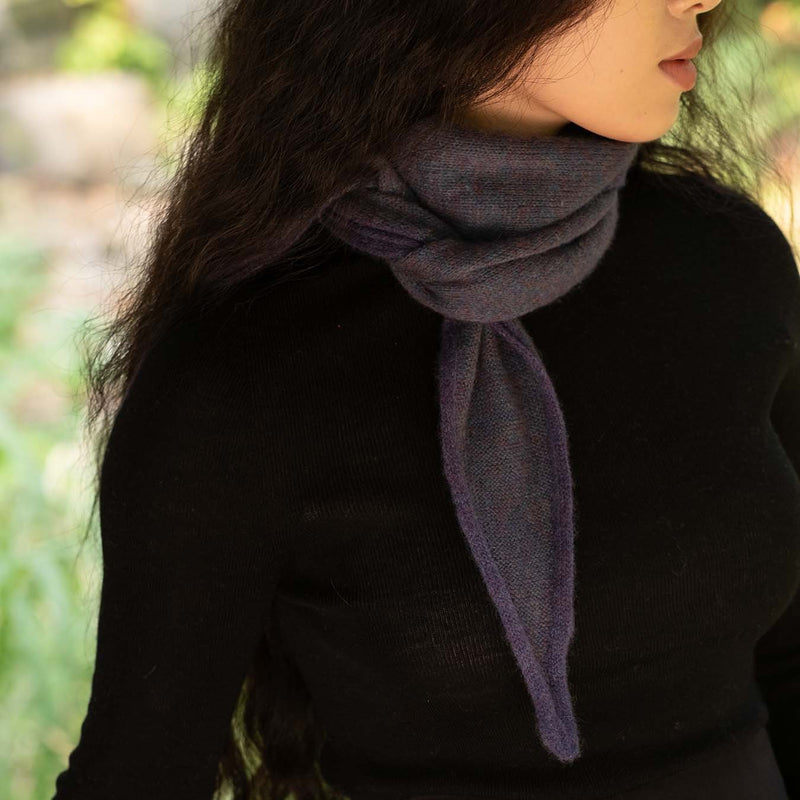 Oats & Rice Austen Spindle-shaped Knitted Cashmere Violet short scarf bandana wool shop boston gift store luxury gifts boutique sowa handmade