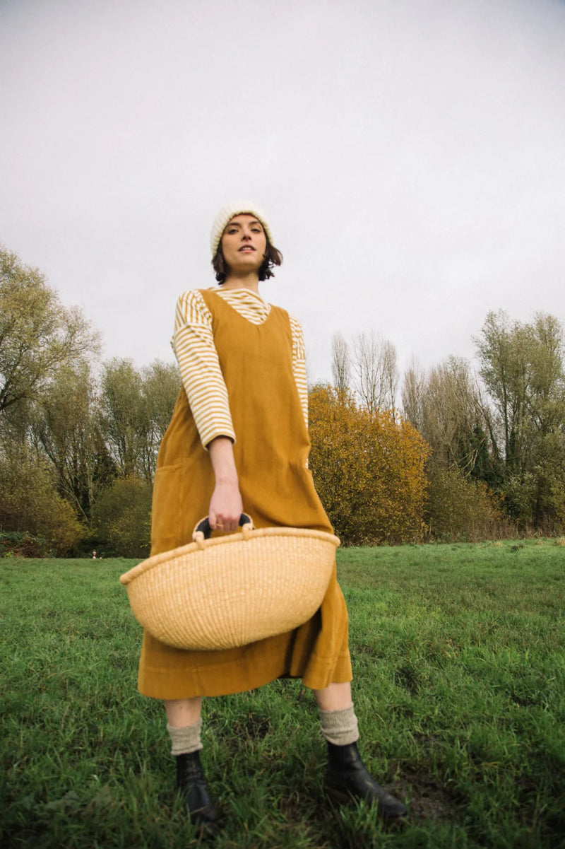 Beaumont organic cotton leia-sue stripe jersey top shirt ochre autumn fall winter shop Boston sowa boutique gift store