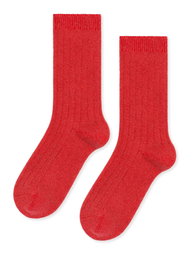 Cashmere Ribbed Crew Socks - Multiple Colors