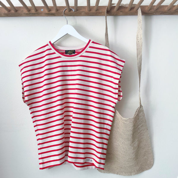 Le Mont Saint Michel French Breton striped cotton Tilda Short Sleeve T-shirt red tank mariniere top Sowa Boston gift shop fashion boutique store