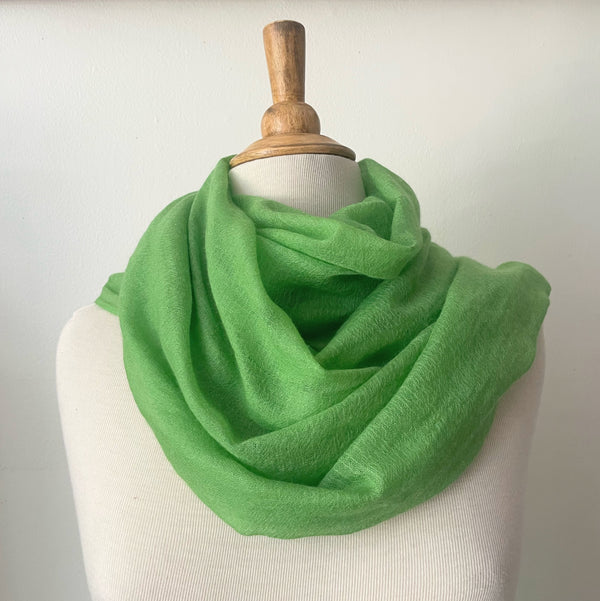 Meg cohen Cashmere whisper featherweight lightweight scarf lime green SoWA shop Boston boutique gift store