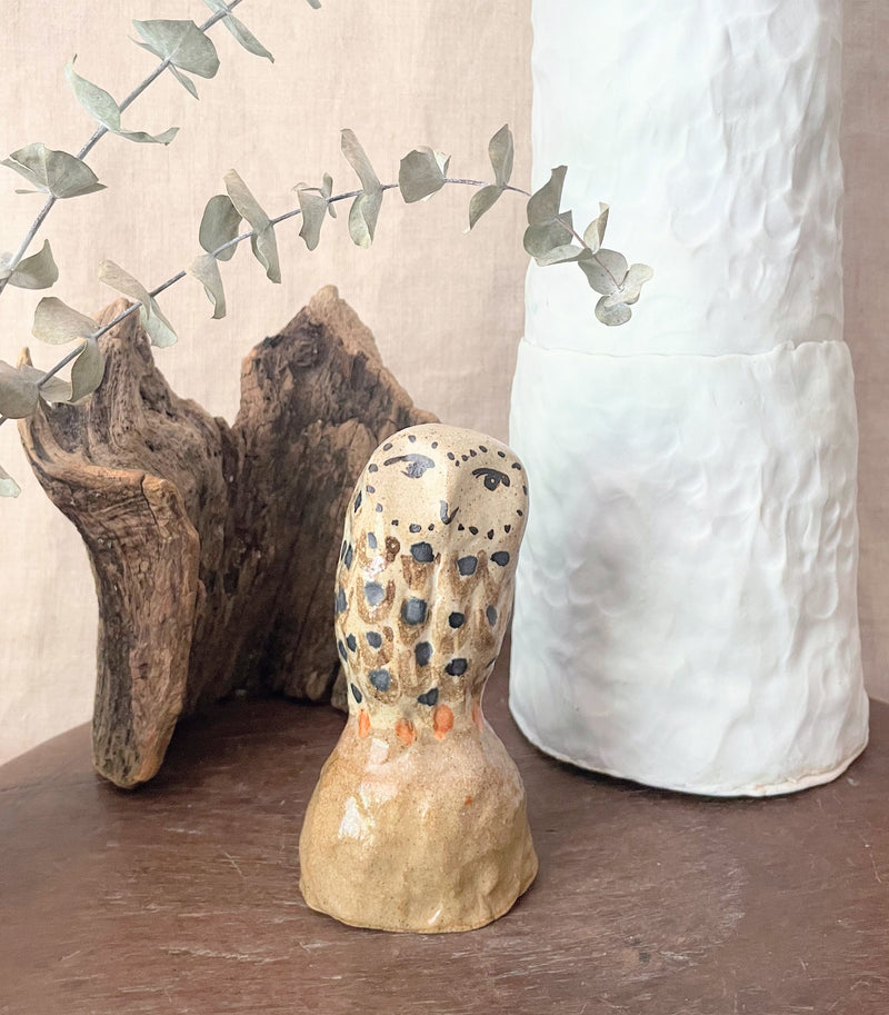 Owl on a Rock Ceramic Sculptures