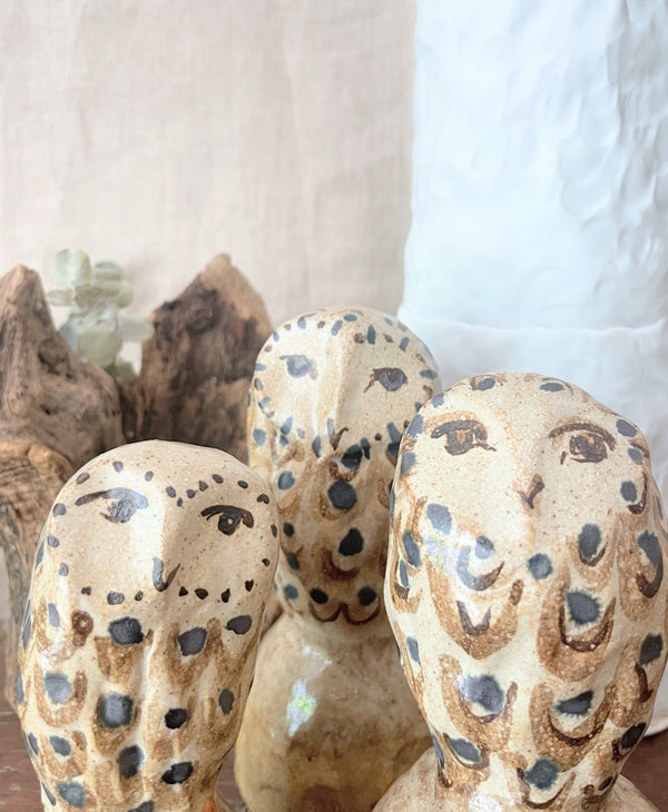 Owl on a Rock Ceramic Sculptures