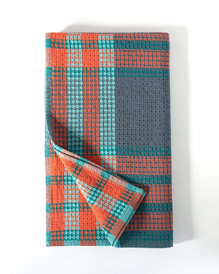 Scout Towel - Organic Cotton - Orange, Aqua & Teal