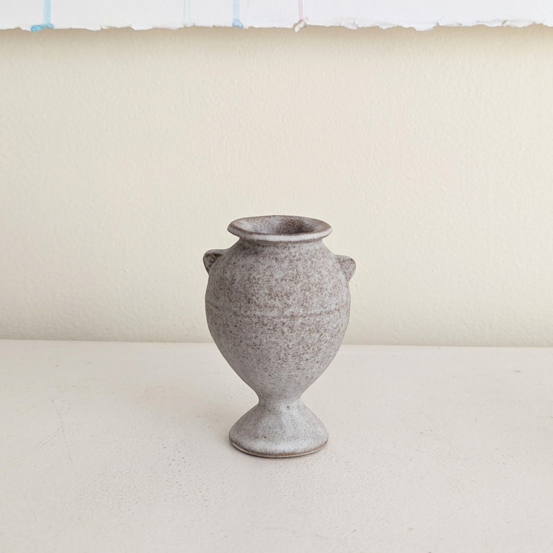 Charlotte McLeish small mini speckled gray matte textured vase SoWA ceramic Boston boutique gift shop handmade