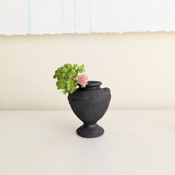 Charlotte McLeish small mini black textured vase SoWA ceramic Boston boutique gift shop handmade