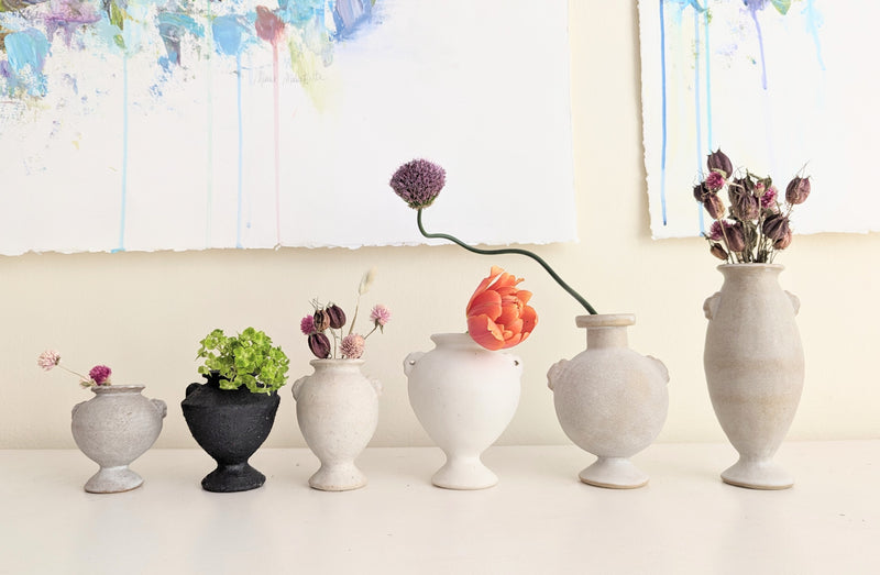 Charlotte McLeish small mini beige matte textured vase SoWA ceramic Boston boutique gift shop handmade
