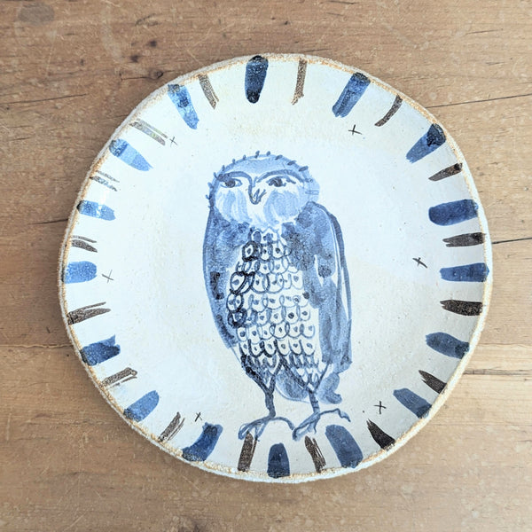 charlotte salt handmade ceramic owl plate sowa boston pottery gift shop 