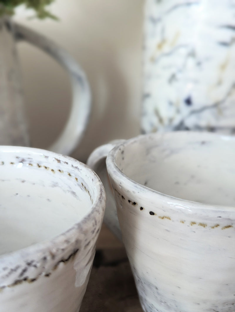 Handmade Ceramic Mug - Antique Gold Dots