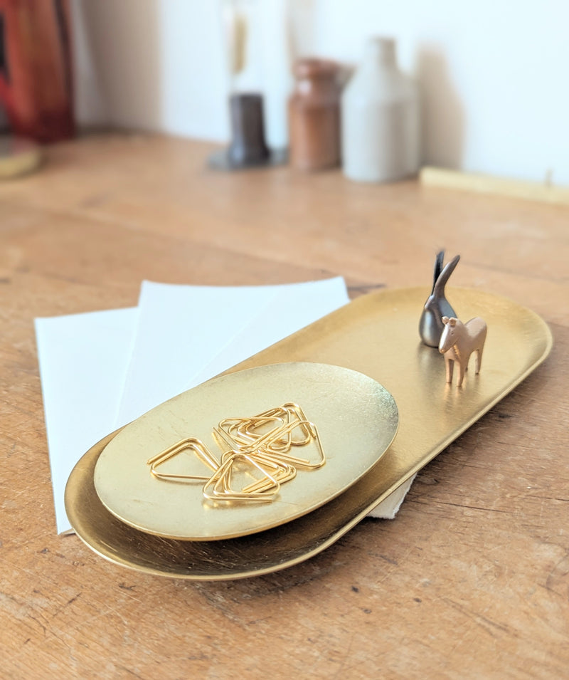 Picus Japanese Brass oval tray made in Japan gift shop boston sowa boutique woman owned small business gifts for him