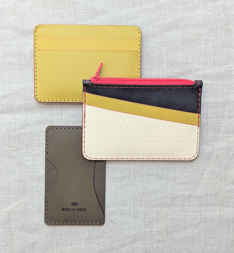 Woolly made minimalist phone wallet stick on  leather handmade shop Boston SoWA gift shop boutique gifts for him father