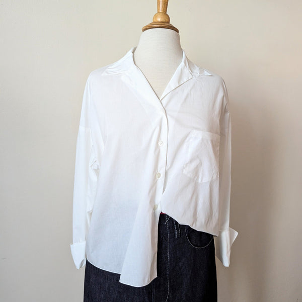 Slim Cut Button Up Blouse Susanne Bommer Stitch and Tickle small business gift shop sowa boston 
