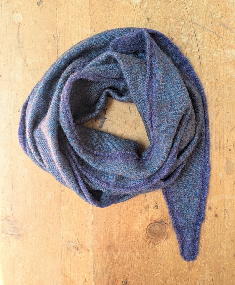 Oats & Rice Bronte Spindle-shaped Knitted Cashmere Violet purple blue short scarf bandana wool shop boston gift store luxury gifts boutique sowa handmade