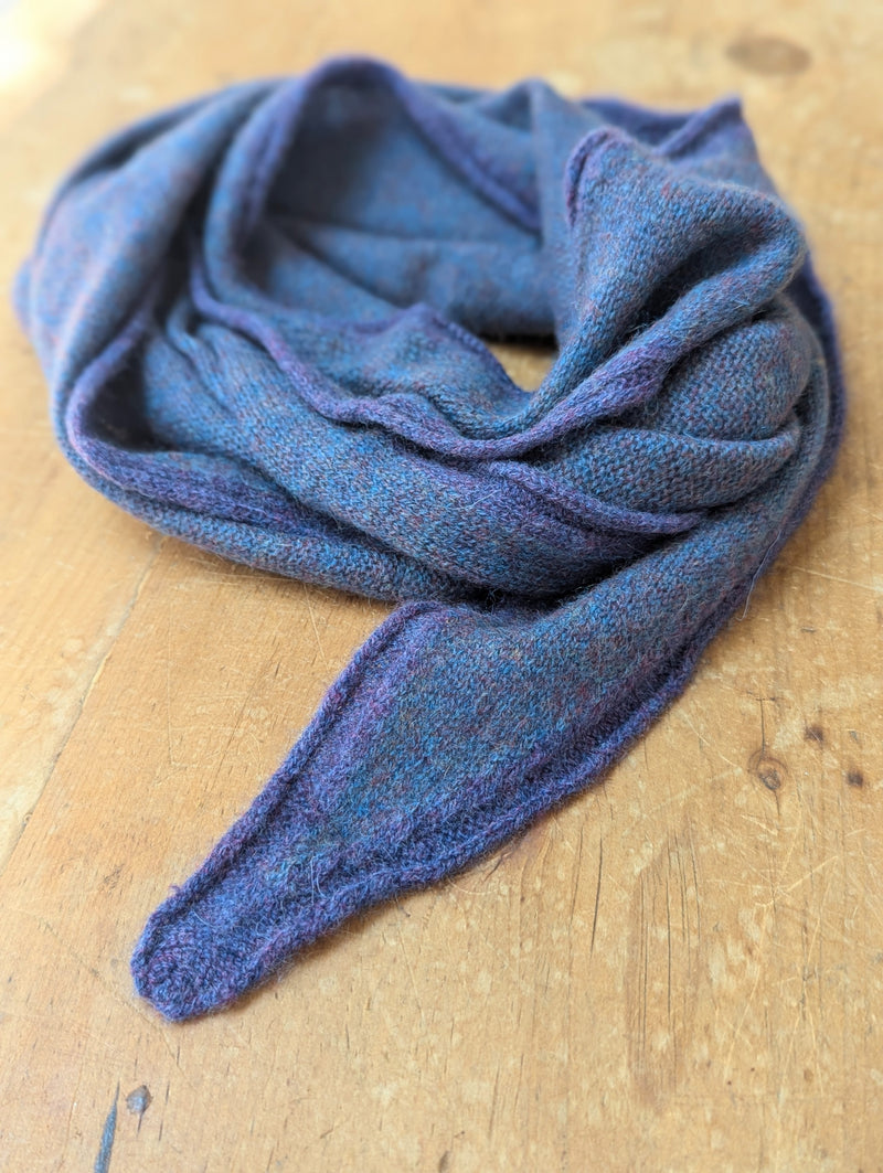 Oats & Rice Bronte Spindle-shaped Knitted Cashmere Violet purple blue short scarf bandana wool shop boston gift store luxury gifts boutique sowa handmade