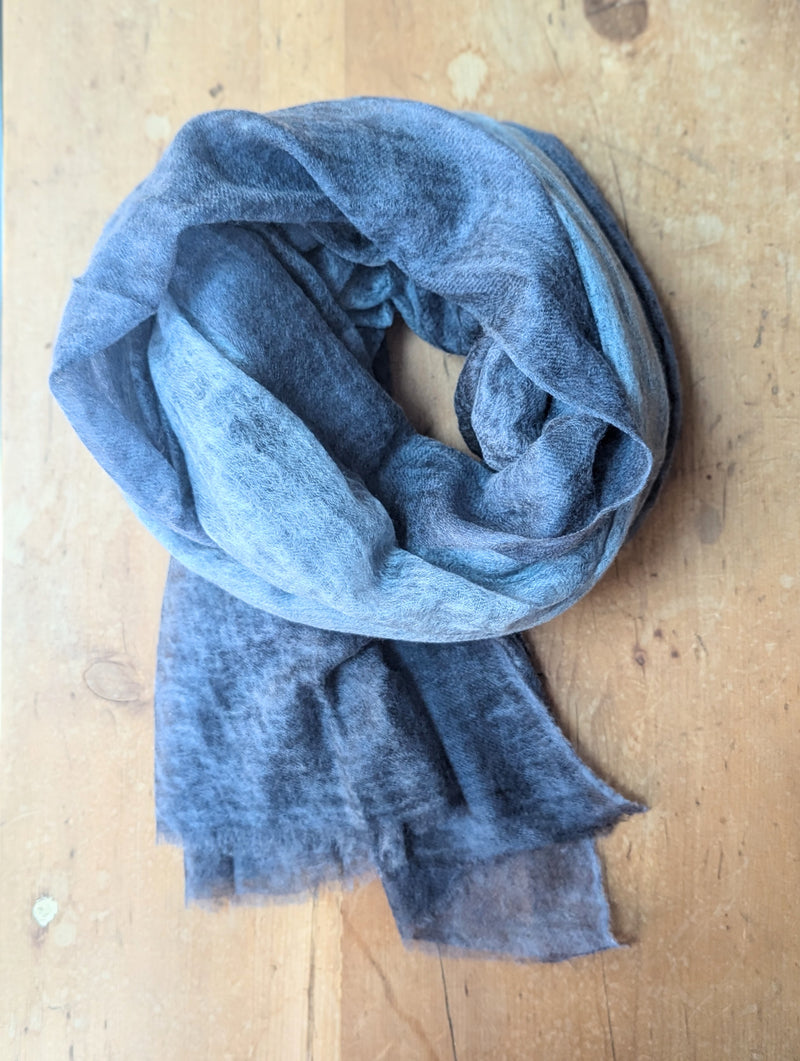 Wispy Cashmere Scarf - Blue and Gray