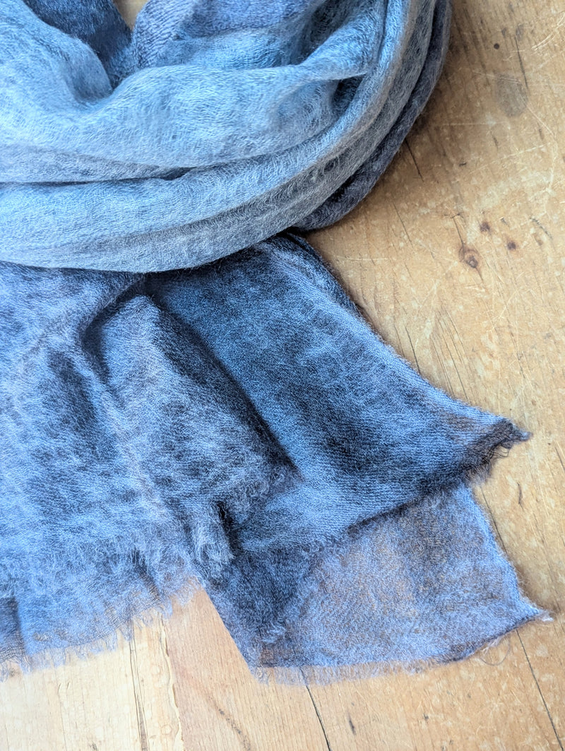 Wispy Cashmere Scarf - Blue and Gray