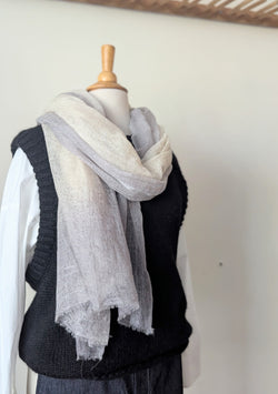 Oats & Rice cashmere wrap shop boston gift store luxury gifts wispy boutique sowa scarf white and gray large