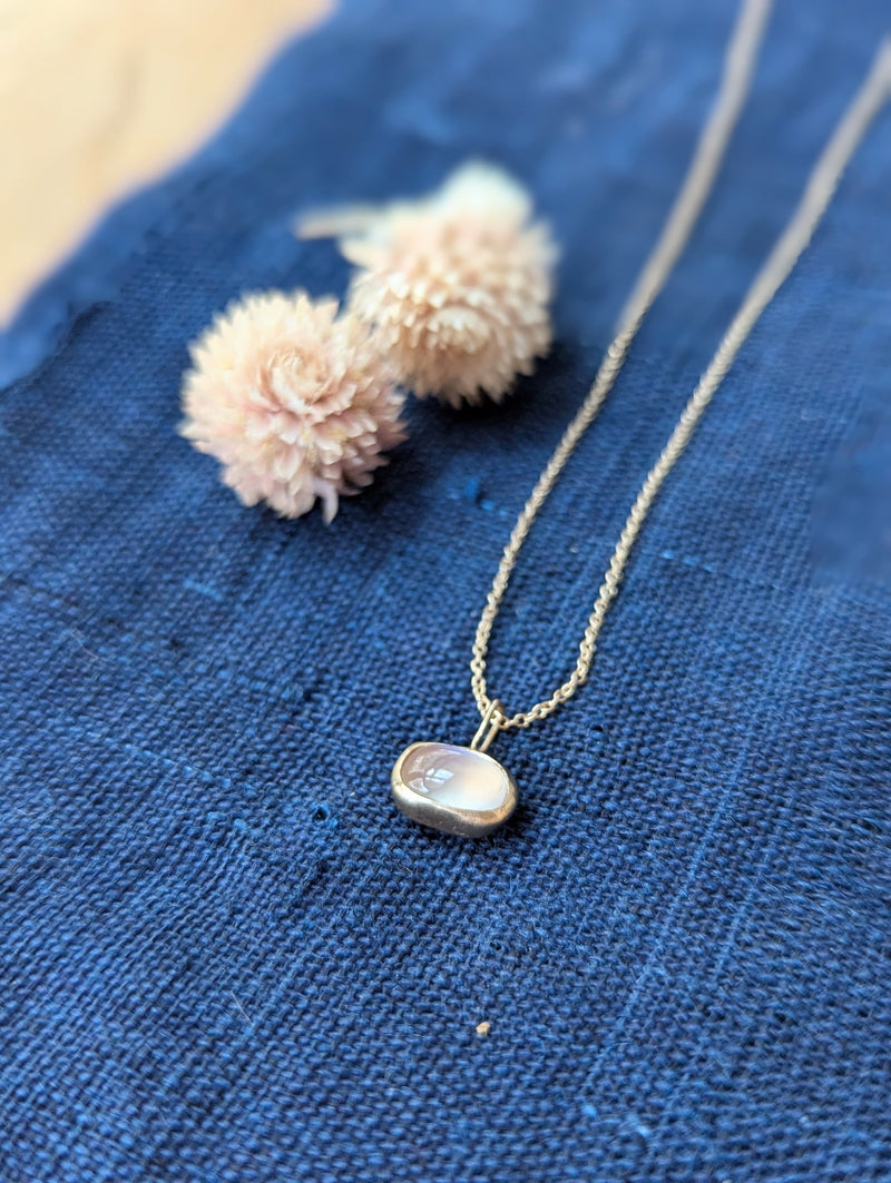 Occasionally sweet recycled 14k gold 16" octavia Moonstone necklace made in NYC shop Boston sowa boutique jewelry handmade gift store