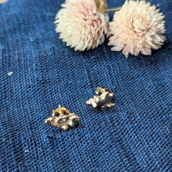 Occasionally Sweet Nugget Studs Earrings handmade hand-carved 14k solid yellow jewelry shop Boston sowa gift store boutique
