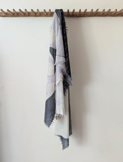 Pilgrim Waters Tumble Knitted Cashmere Wool Scarf rectangle lavendar white charcoal gray shop boston sowa boutique gift store