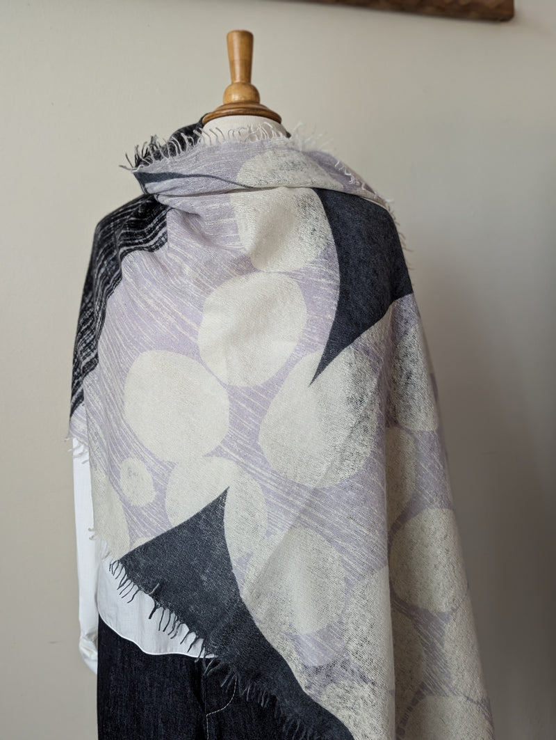 Pilgrim Waters Tumble Knitted Cashmere Wool Scarf rectangle lavendar white charcoal gray shop boston sowa boutique gift store