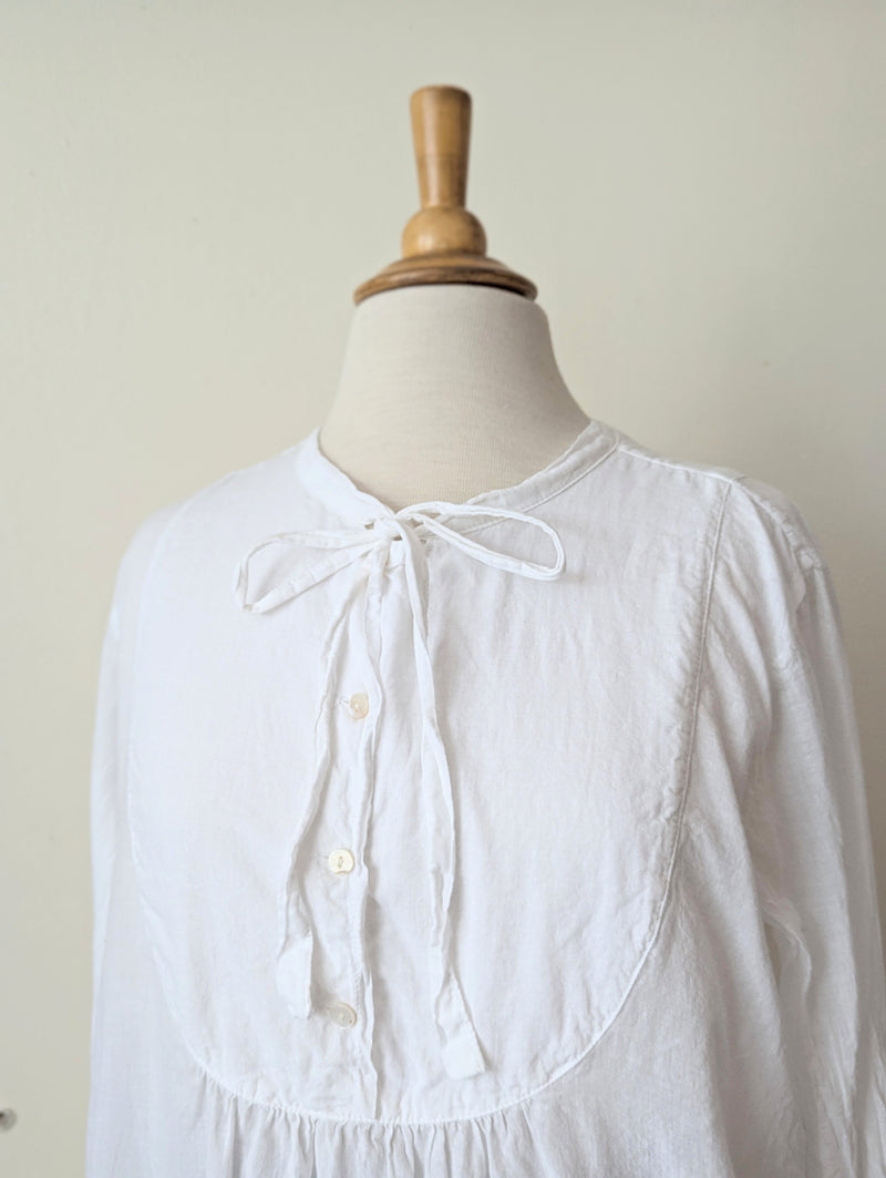 Auntie Oti button down bib front poet romantic blouse cotton shirt sowa boston small business gift shop boutique