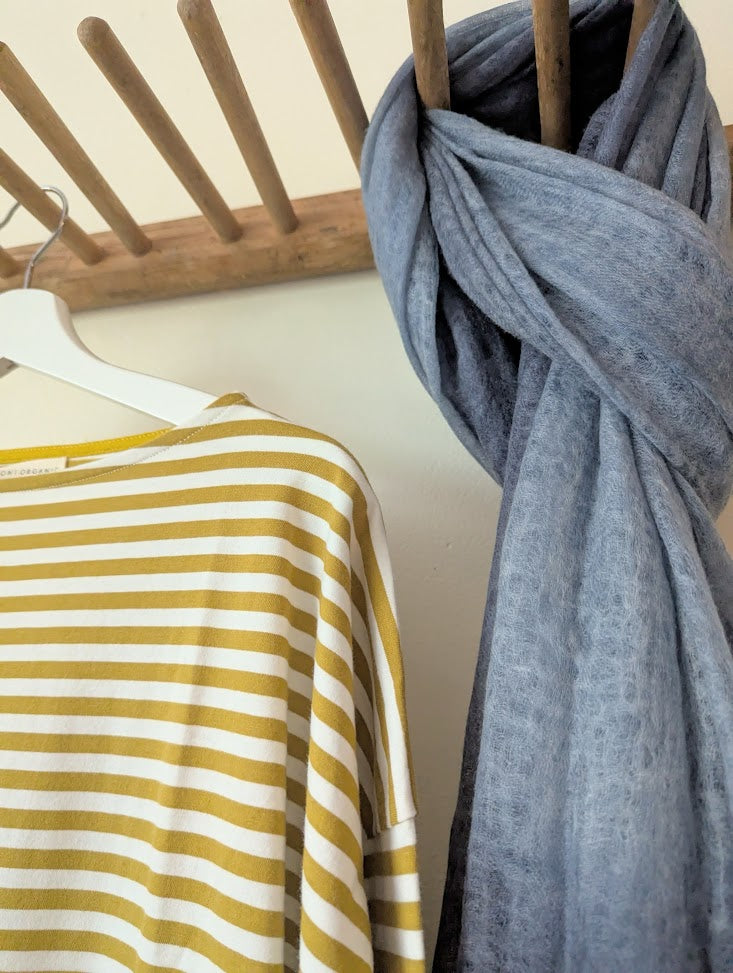 Beaumont organic cotton leia-sue stripe jersey top shirt ochre autumn fall winter shop Boston sowa boutique gift store