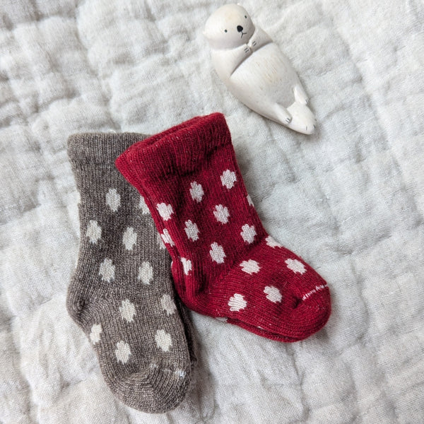 Lisa B. Cashmere Baby Wool Socks Polka Dots Boston shop gift store sowa boutique small business 