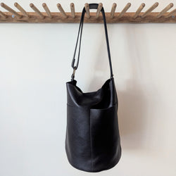 Stitch and Tickle everyday large bucket leather bag handmade boston gift shop sowa independent boutique