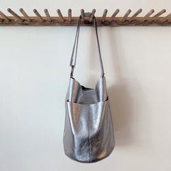 Stitch and Tickle everyday large bucket leather bag handmade boston gift shop sowa independent boutique