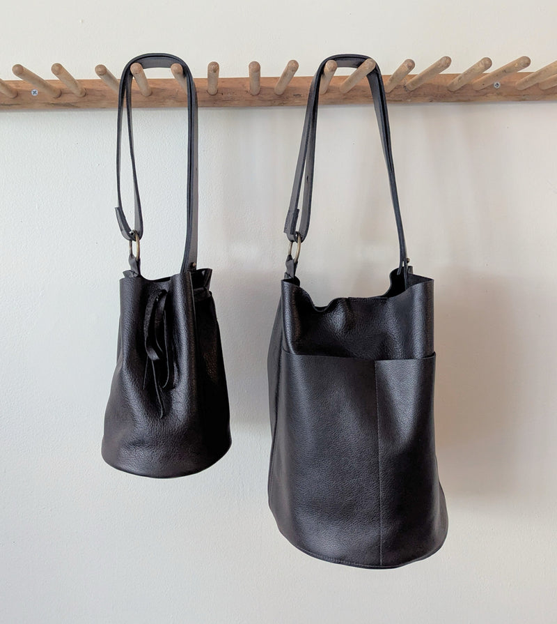 Stitch and Tickle everyday large bucket leather bag handmade boston gift shop sowa independent boutique