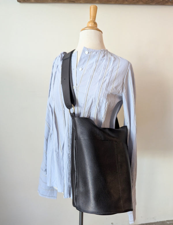 Stitch and Tickle everyday large bucket leather bag handmade boston gift shop sowa independent boutique