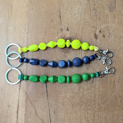 Ina Seifart Perlenmix wood beaded colorful Keychain bracelet fob short handmade gift shop sowa boston fashion accessories independent boutique 