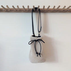 Stitch and Tickle handmade leather cinched bucket bag made in Boston made in usa leatherwork leathercraft SoWa gift shop boutique store