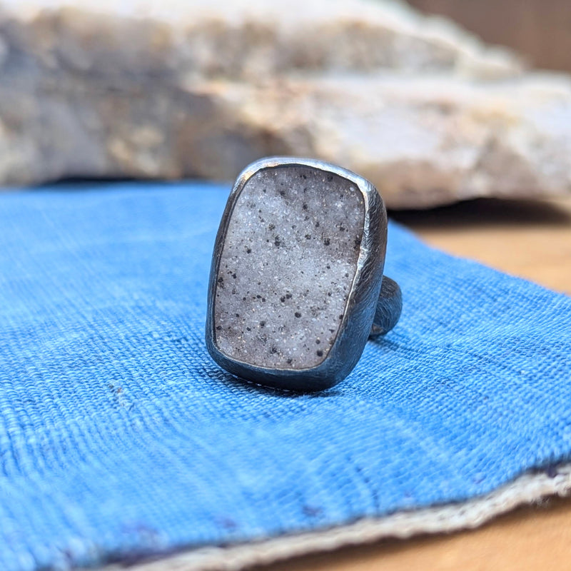 Heather Guidero boston boutique one-of-a-kind silver ring grey druzy gift shop jewelry store sowa