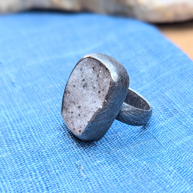 Heather Guidero boston boutique one-of-a-kind silver ring grey druzy gift shop jewelry store sowa