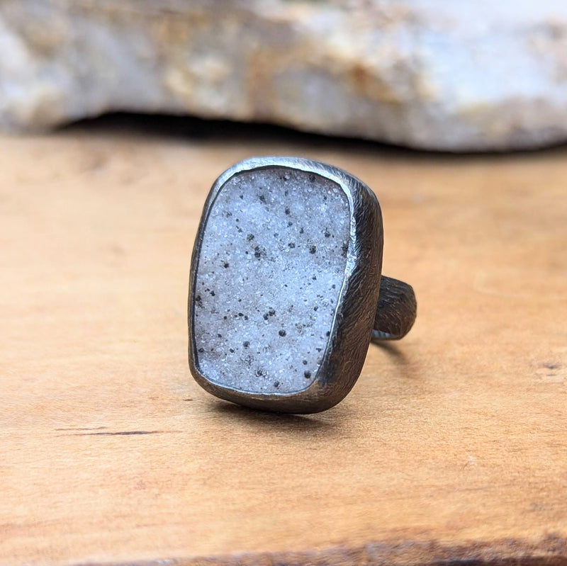 Heather Guidero boston boutique one-of-a-kind silver ring grey druzy gift shop jewelry store sowa