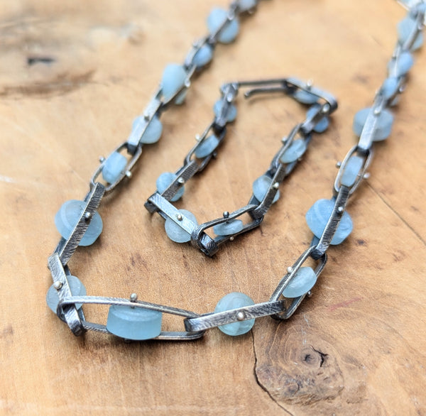 Heather Guidero boston boutique  oxidized sterling silver aquamarine necklace bracelet boston gift shop 