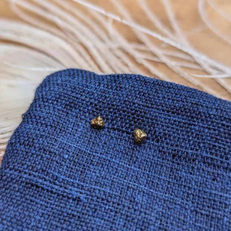 Thicket jewelry Gold Salt Crystal Stud earrings 14k recycled gold handmade in Portland Maine New England shop Boston sowa gift store boutique