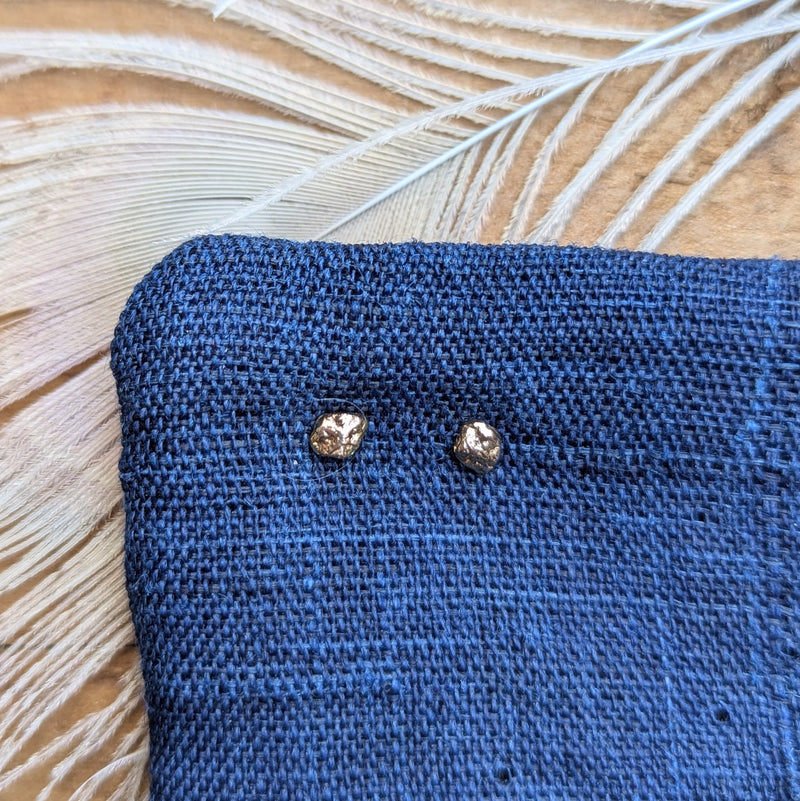 Thicket jewelry Gold Ocean Pebble Stud earrings 14k recycled gold handmade in Portland Maine New England shop Boston sowa gift store boutique