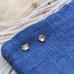 Thicket jewelry honeycomb Stud earrings recycled 14k gold sterling silver handmade in Portland Maine New England shop Boston sowa gift store boutique