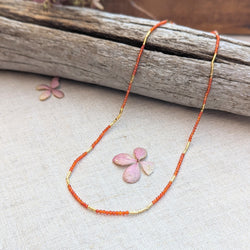 debbie fisher jewelry carnelian gold vermeil Seed beaded necklace handmade NYC Boston Sowa gift shop store boutique 