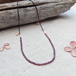 debbie fisher jewelry garnet gold vermeil seed beaded necklace handmade NYC Boston Sowa gift shop store boutique 