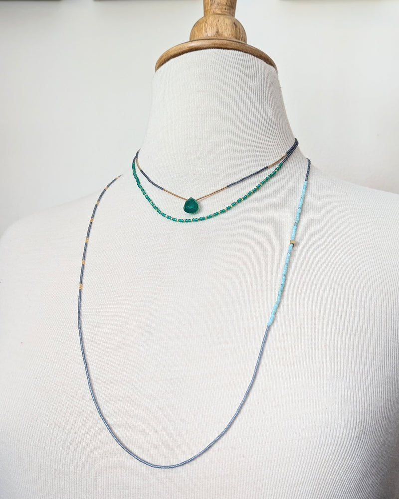 debbie fisher jewelry amazonite seed beaded necklace handmade NYC Boston Sowa gift shop store boutique 